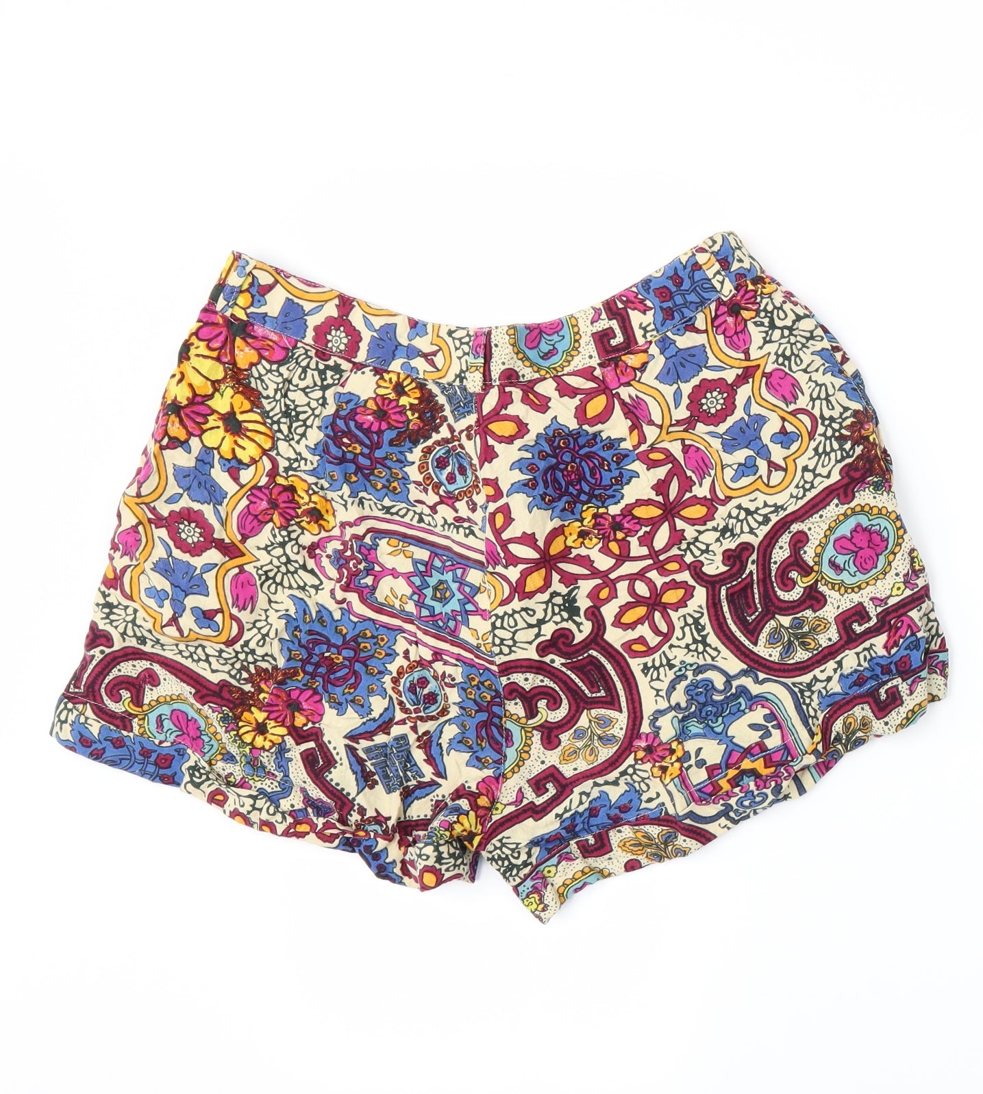 River Island Womens Beige Floral  Hot Pants Shorts Size 14