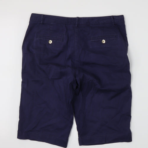 Marks and Spencer Womens Blue   Chino Shorts Size 14