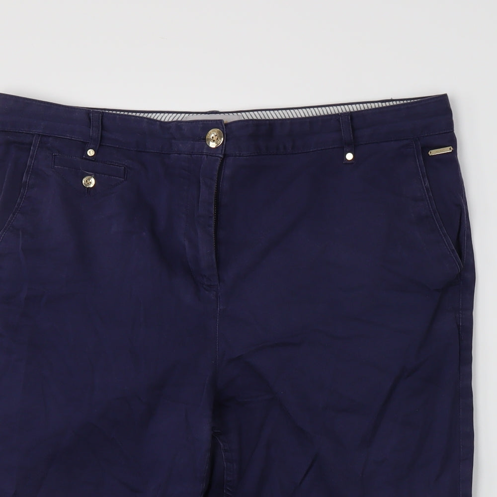 Marks and Spencer Womens Blue   Chino Shorts Size 14