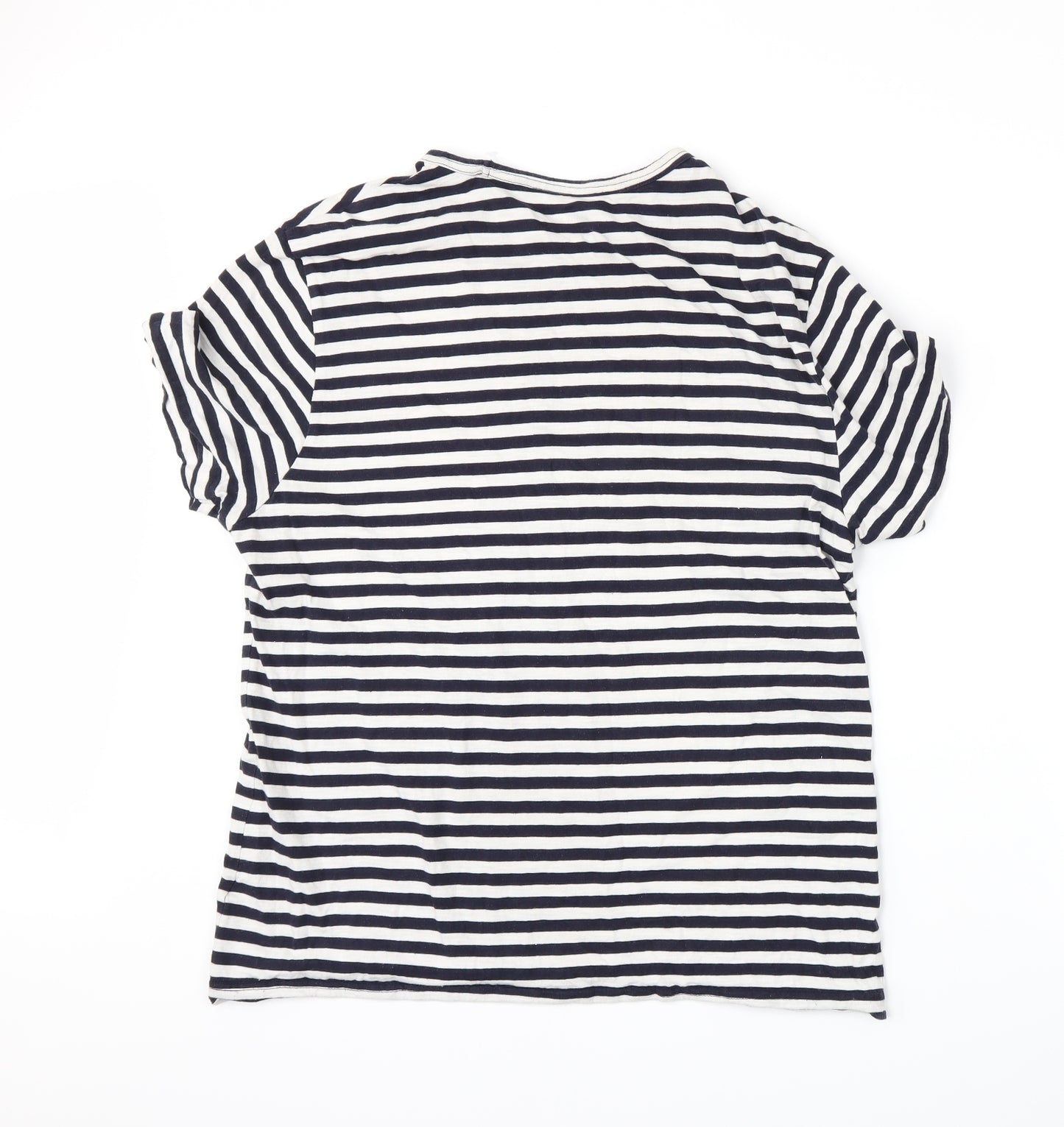 TU Mens Black Striped   T-Shirt Size L