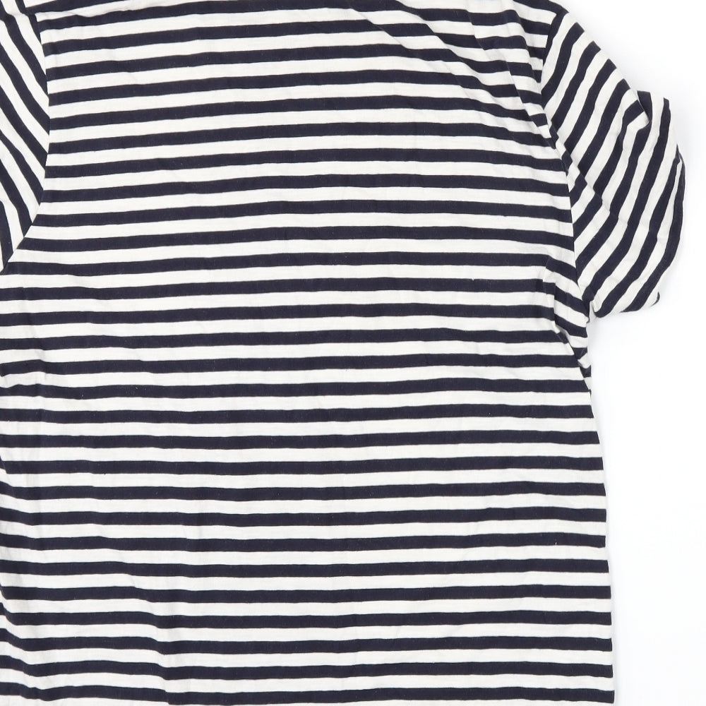 TU Mens Black Striped   T-Shirt Size L