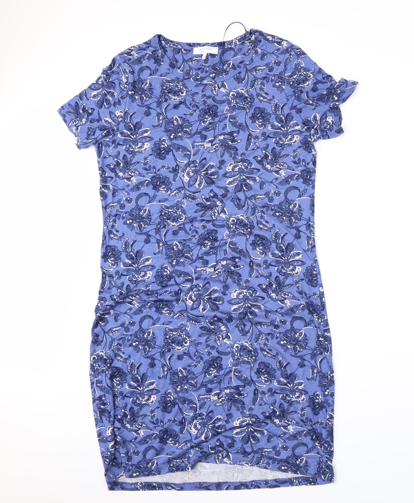 Principles Womens Blue Floral  A-Line  Size 14