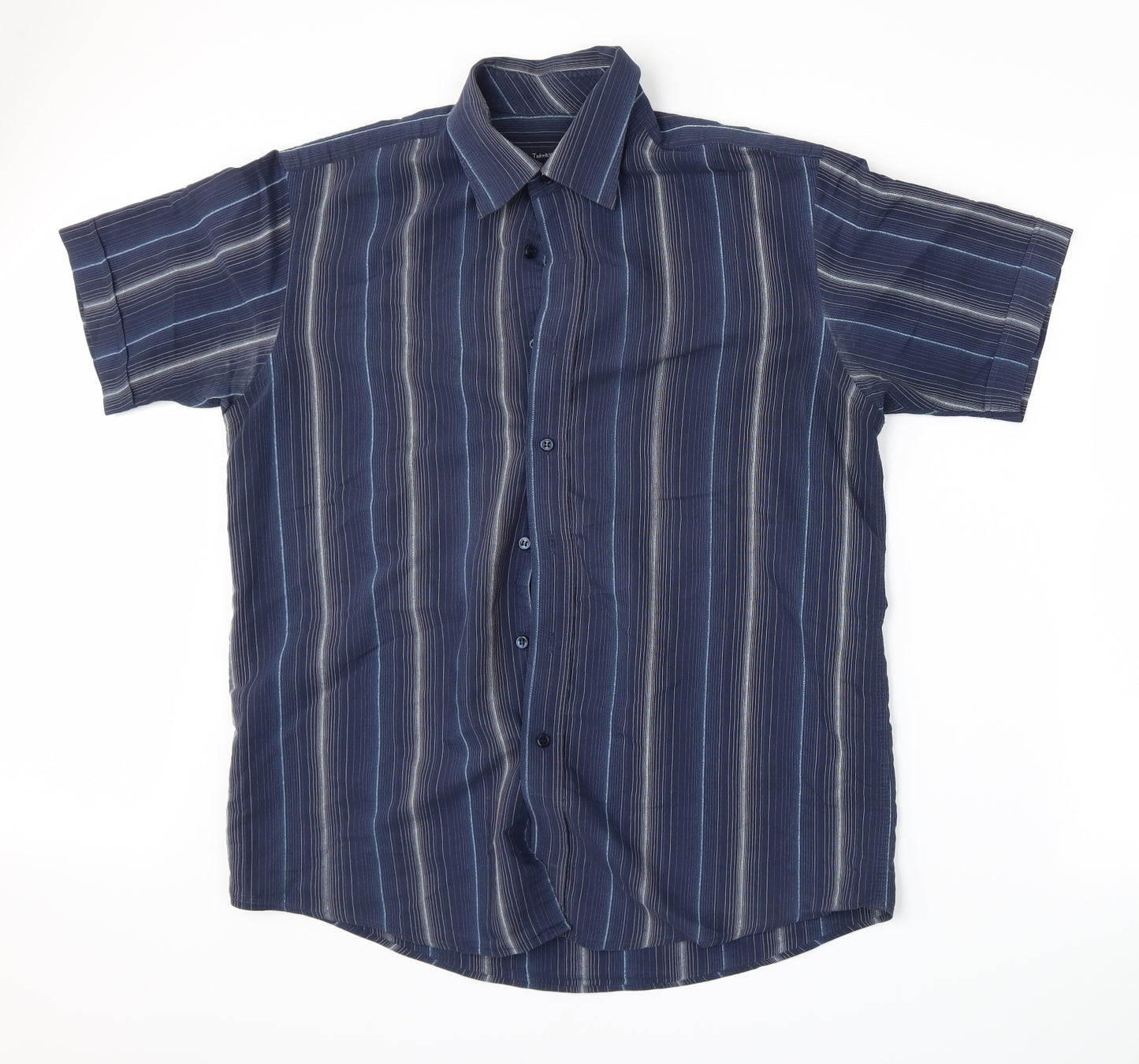 Taylor & Wright Mens Blue Striped   Button-Up Size L