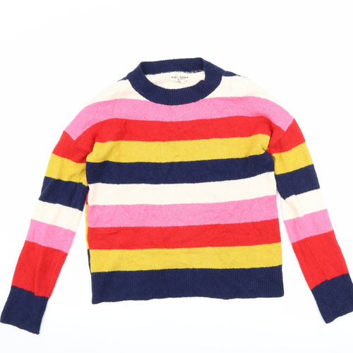 Yet Again Womens Blue Striped  Pullover Jumper Size XS