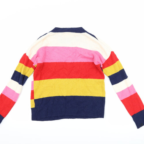 Yet Again Womens Blue Striped  Pullover Jumper Size XS
