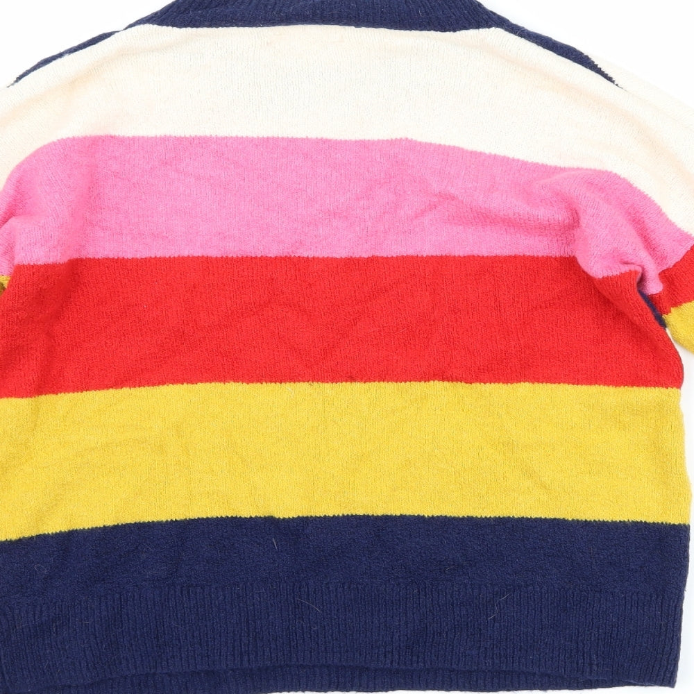 Yet Again Womens Blue Striped  Pullover Jumper Size XS