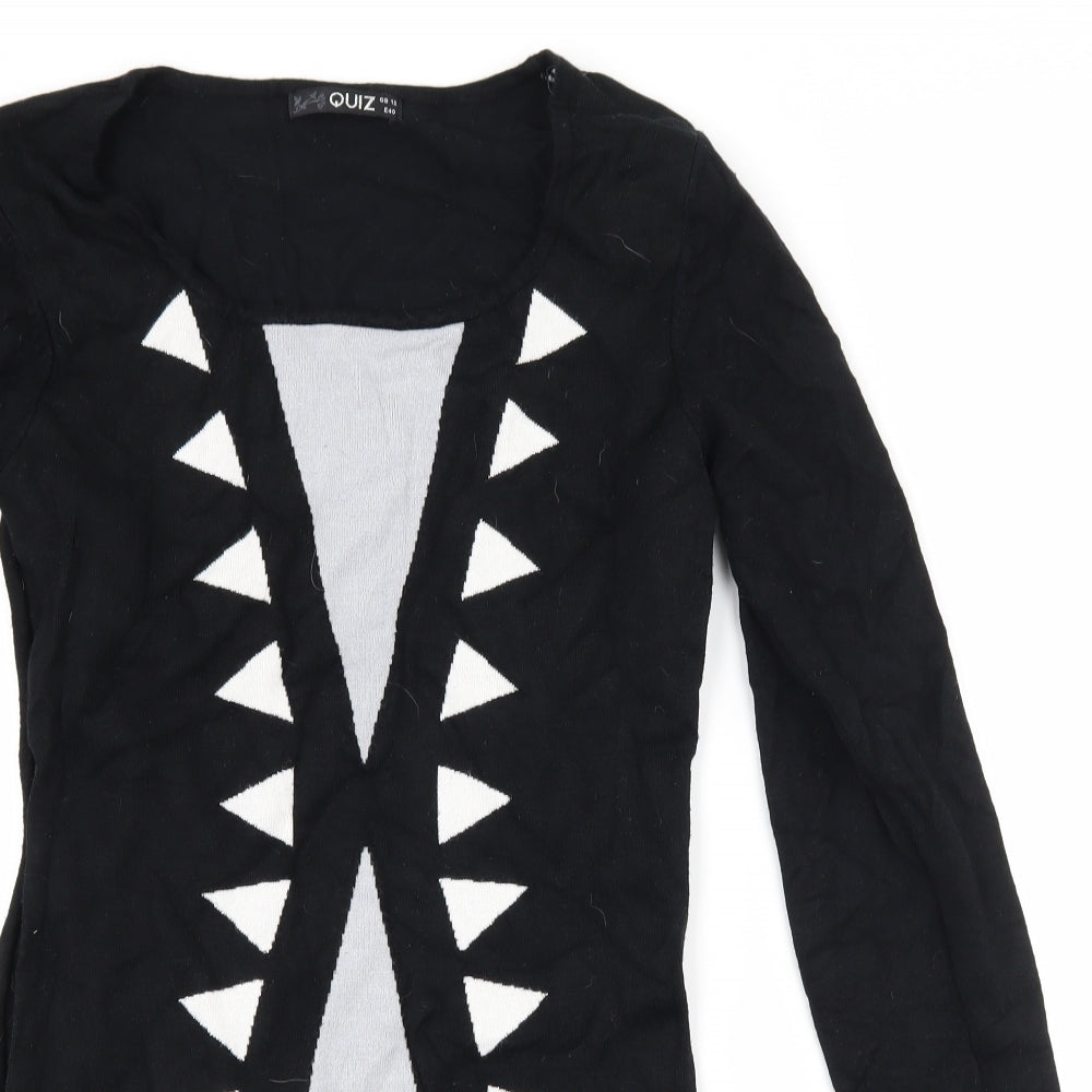 Quiz Womens Black Geometric  Jumper Dress  Size 12
