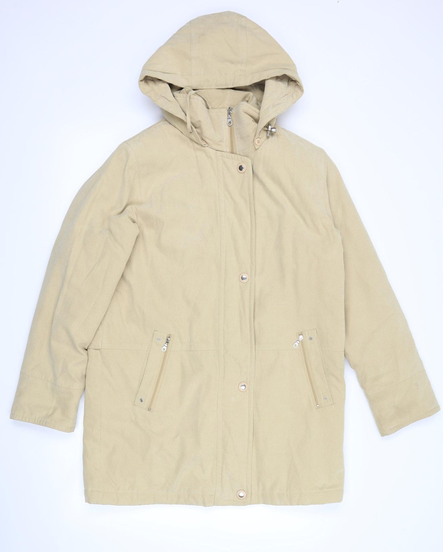 Preworn Womens Beige   Rain Coat Coat Size 12