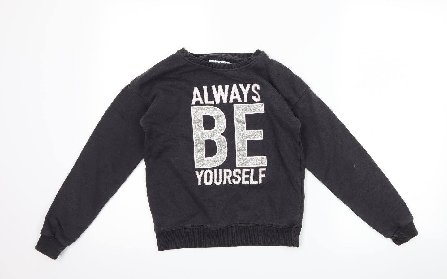 Primark Girls Grey   Pullover Sweatshirt Size 9-10 Years  - slogan