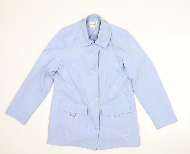 EWM Womens Blue Overcoat Coat Size 10