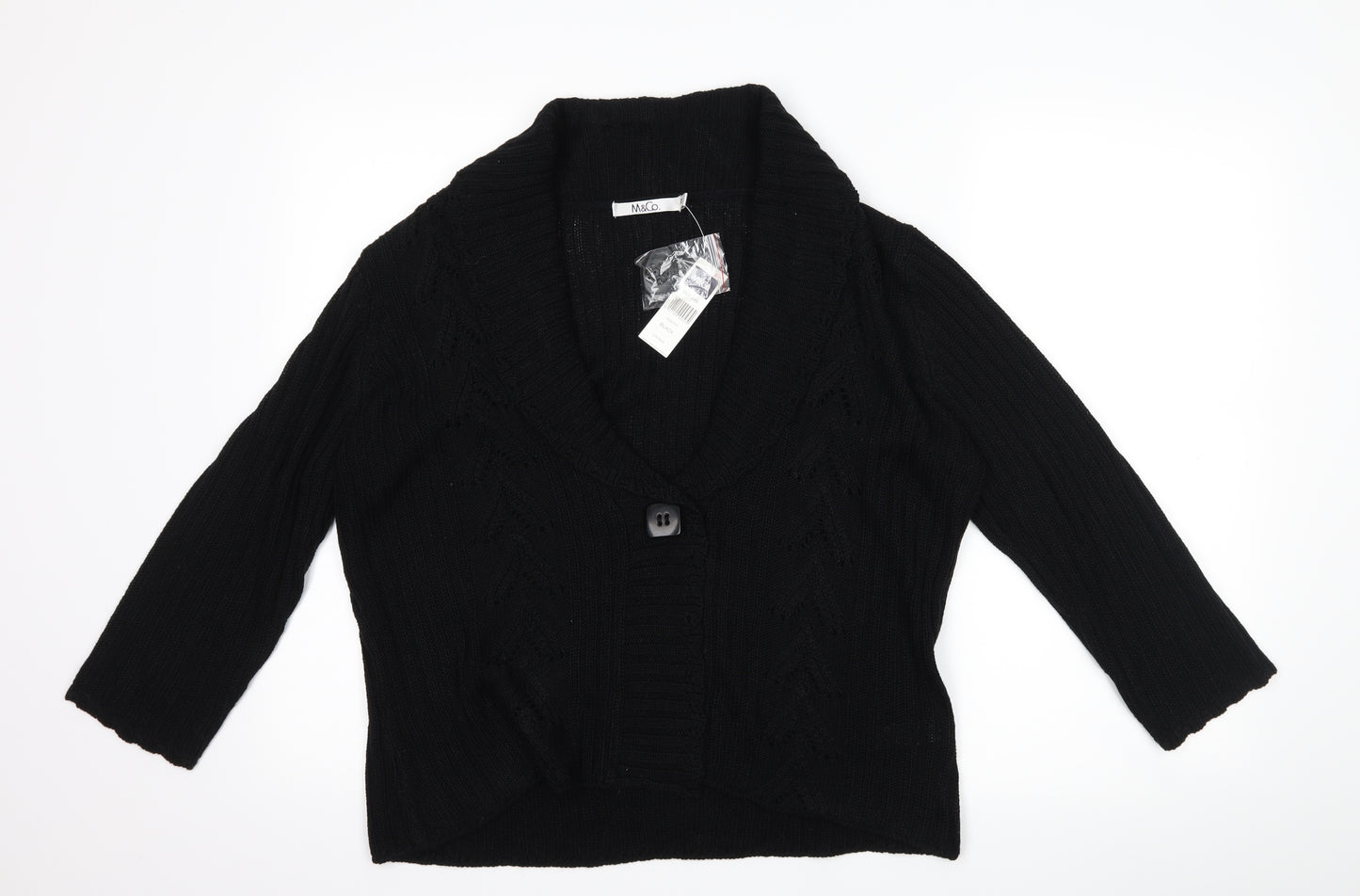 M&Co Womens Black   Cardigan Jumper Size 2XL