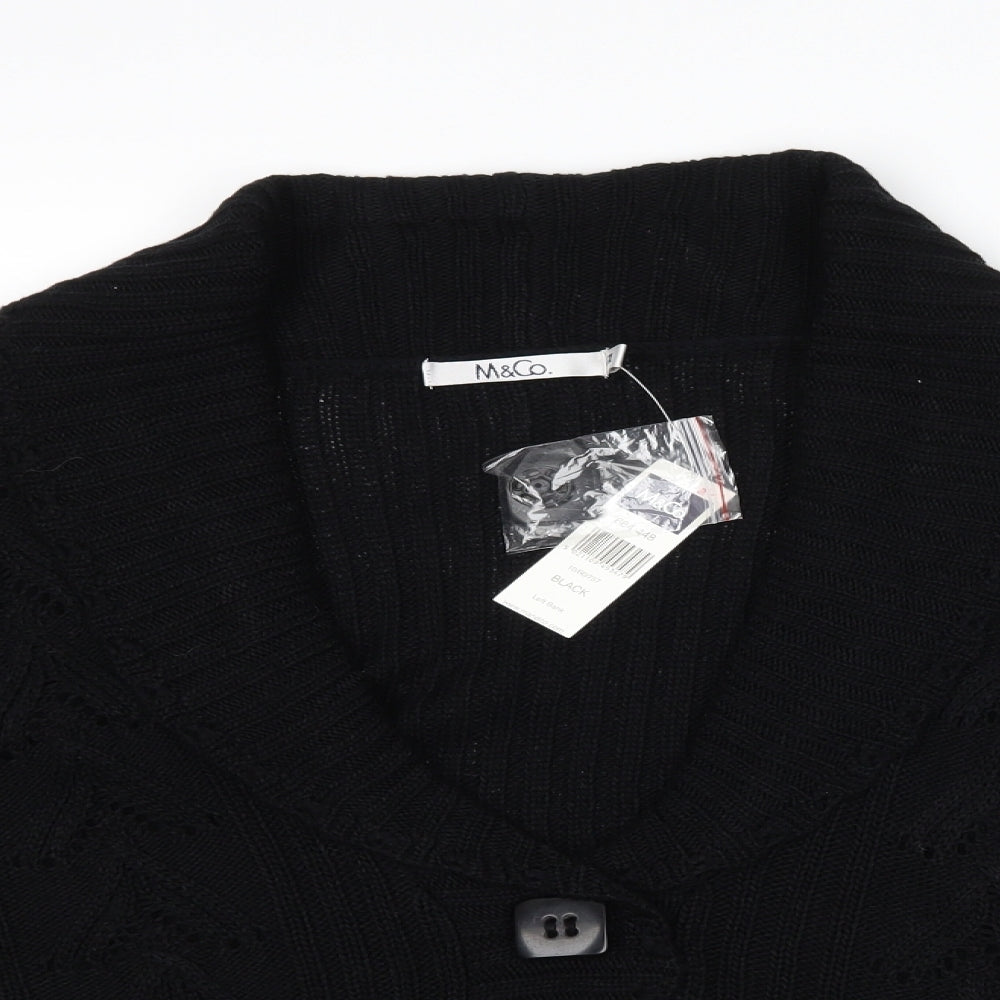 M&Co Womens Black   Cardigan Jumper Size 2XL
