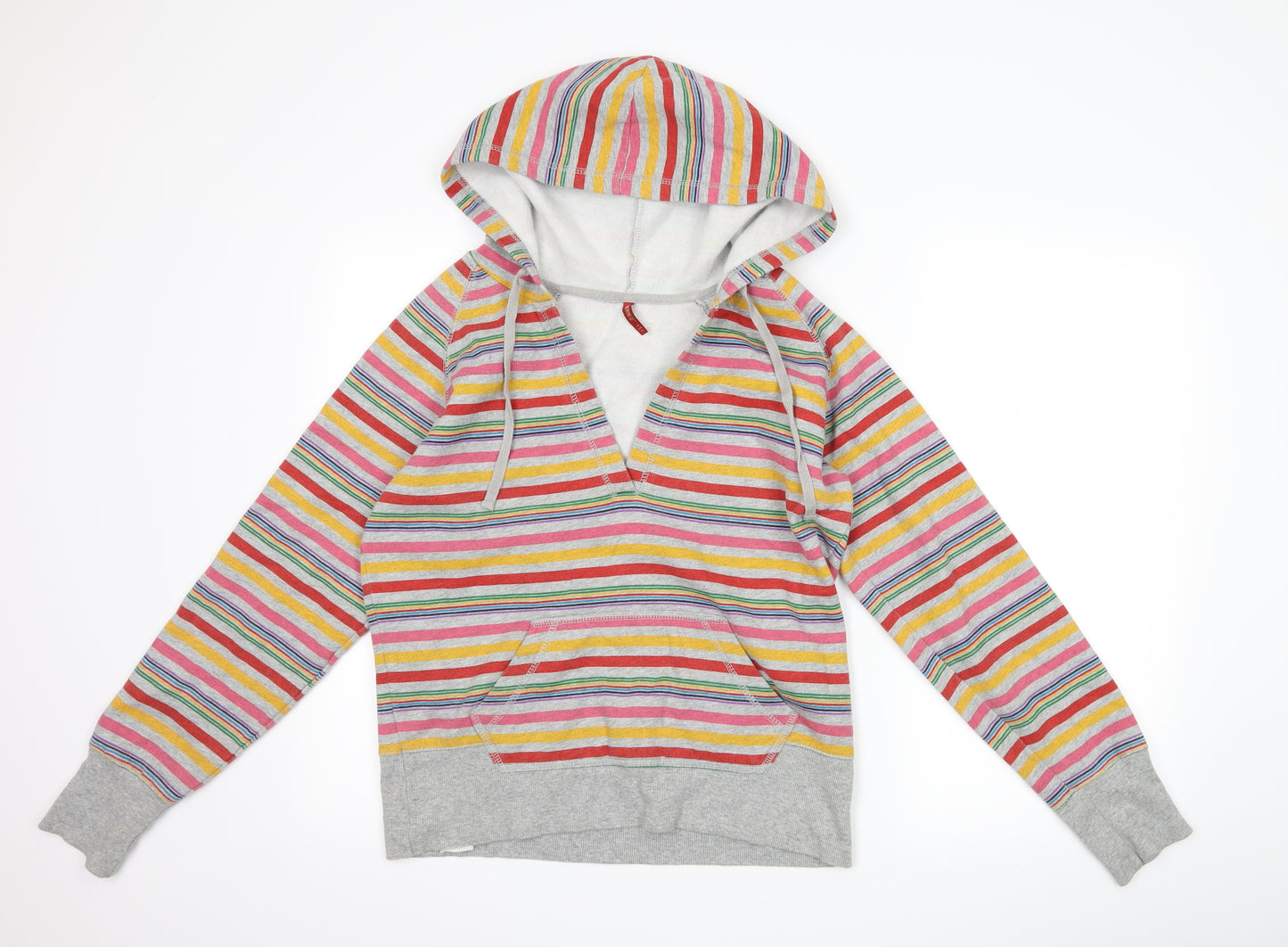 Denim co Womens Grey Striped  Pullover Hoodie Size 14