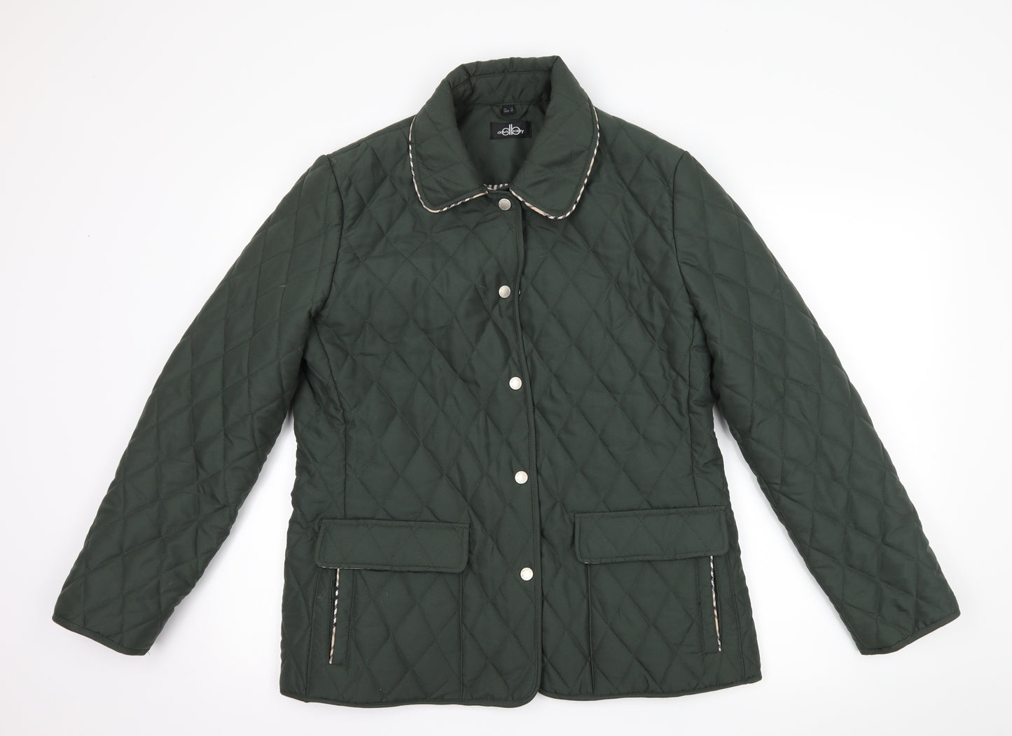 David Barry Womens Green   Quilted Coat Size 12