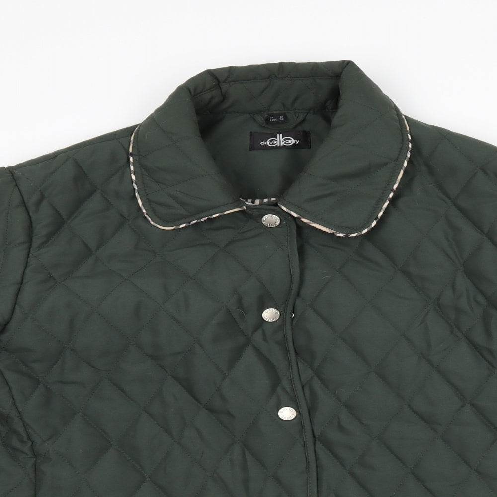 David Barry Womens Green   Quilted Coat Size 12
