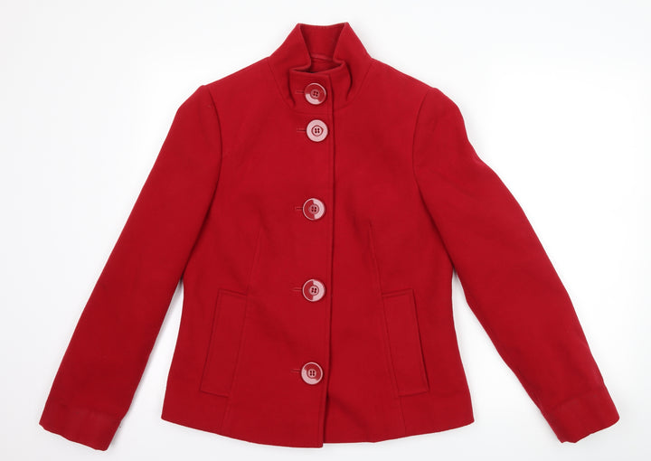 Debenhams Womens Red Overcoat Coat Size 10