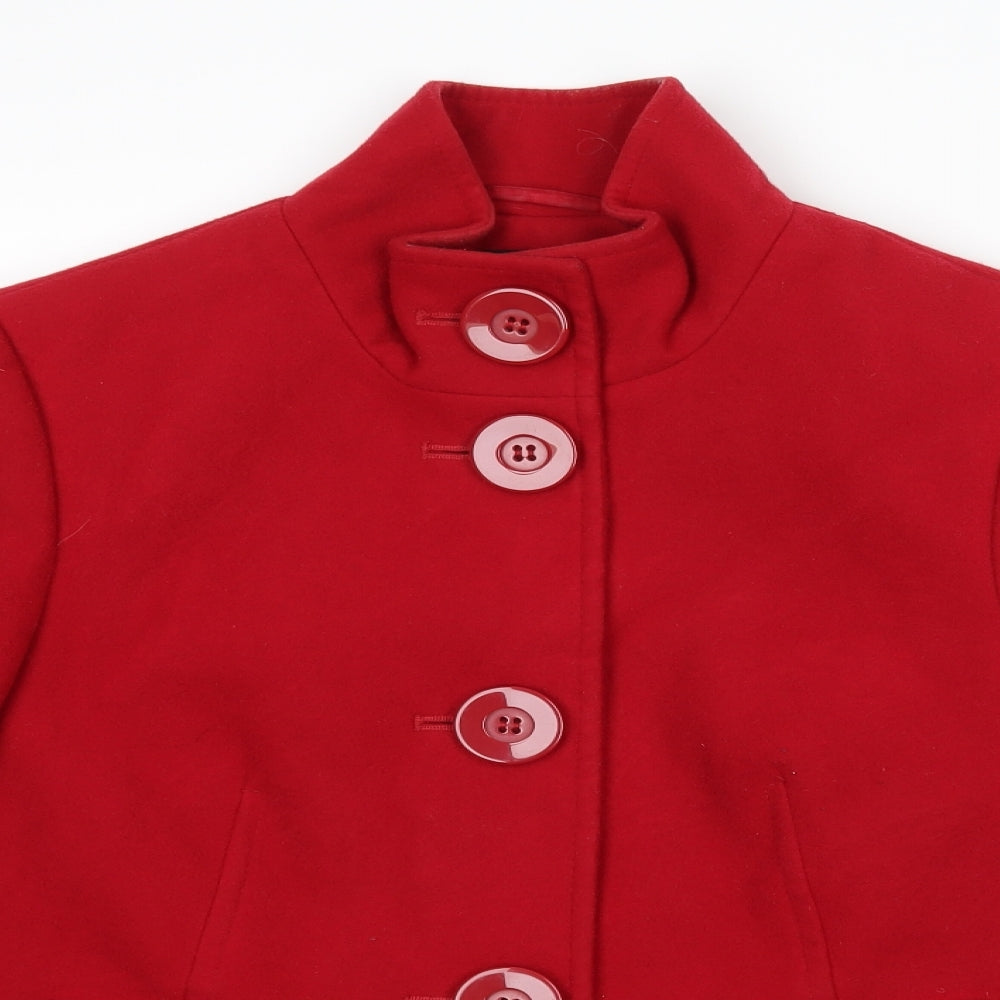 Debenhams Womens Red   Overcoat Coat Size 10