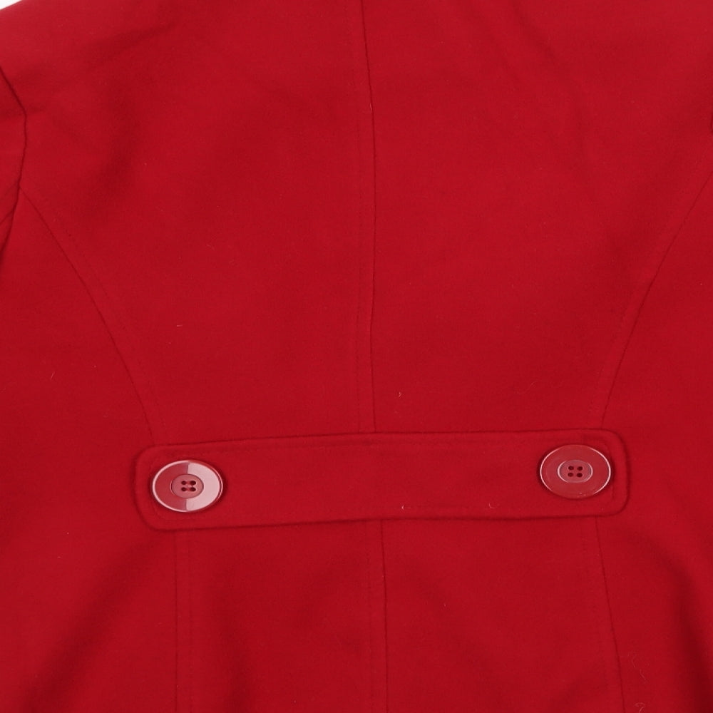 Debenhams Womens Red   Overcoat Coat Size 10
