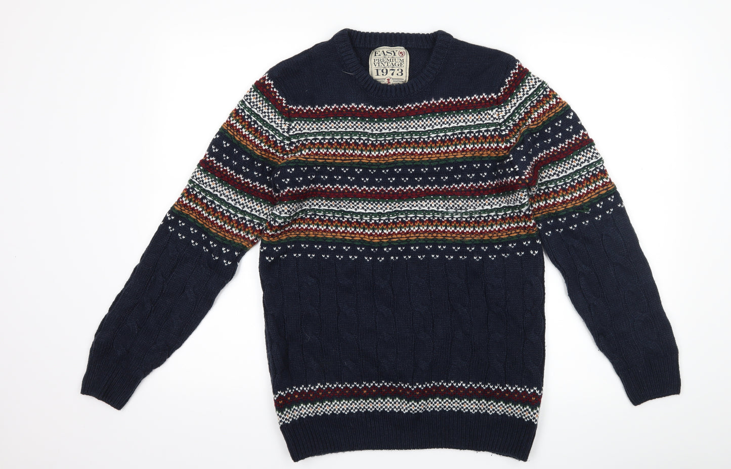 Matalan Womens Blue Geometric  Pullover Jumper Size S
