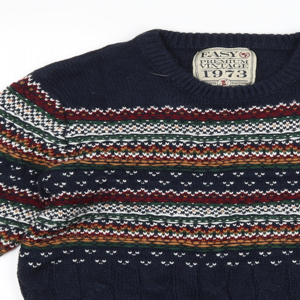 Matalan Womens Blue Geometric  Pullover Jumper Size S