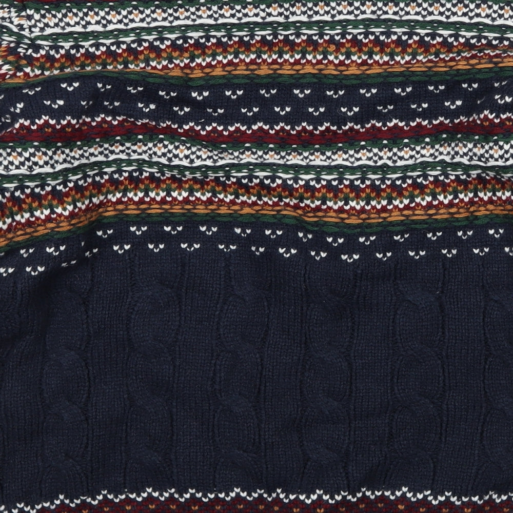 Matalan Womens Blue Geometric  Pullover Jumper Size S