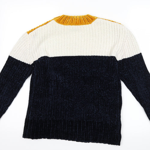 Primark Womens Blue Striped  Pullover Jumper Size 2XS