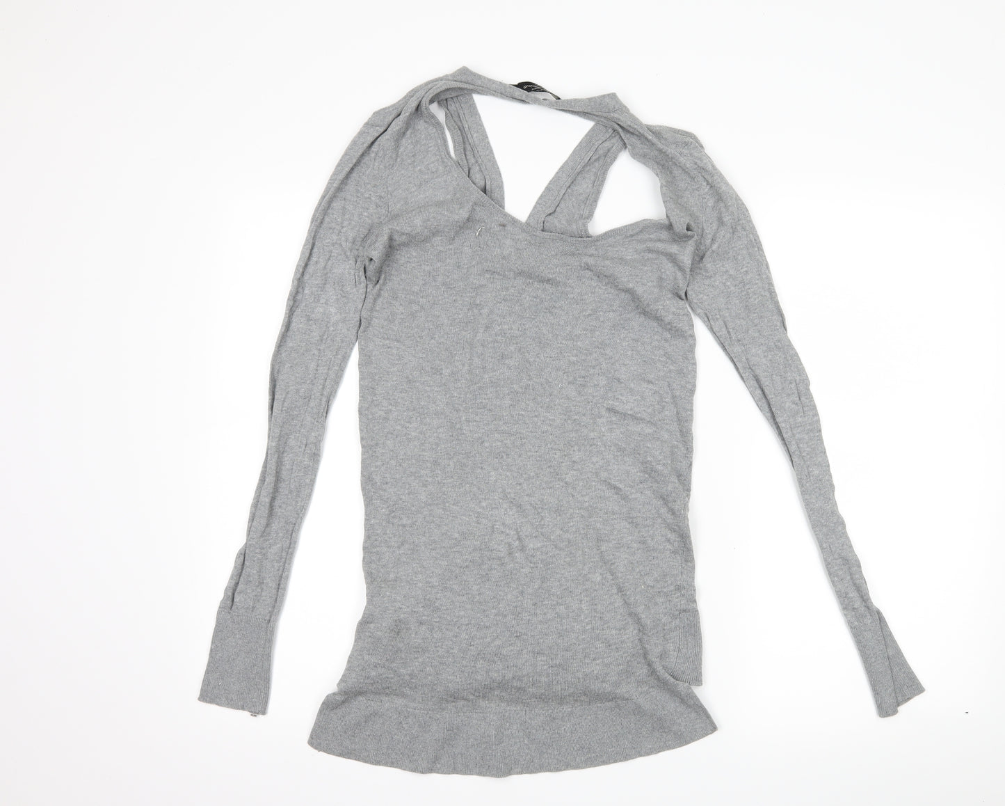 All saints Womens Grey   Cardigan Jumper Size XS  - Cut Out Shoulder