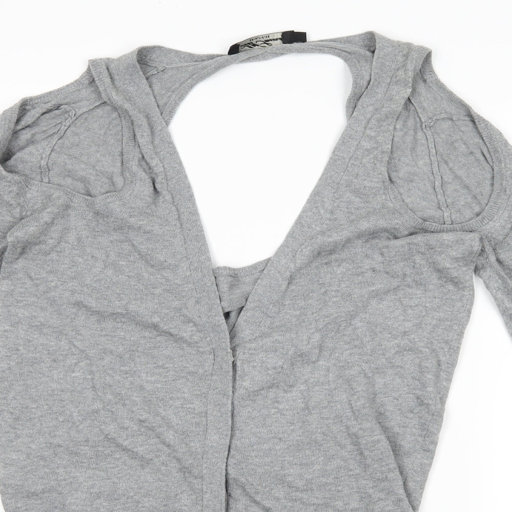 All saints Womens Grey   Cardigan Jumper Size XS  - Cut Out Shoulder