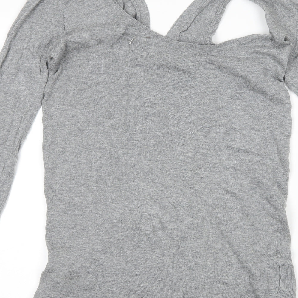 All saints Womens Grey   Cardigan Jumper Size XS  - Cut Out Shoulder