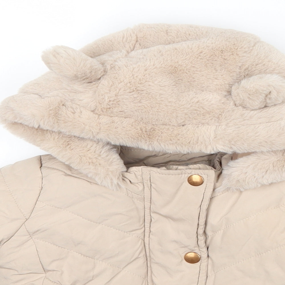 F&F Girls Pink   Puffer Jacket Coat Size 3-6 Months