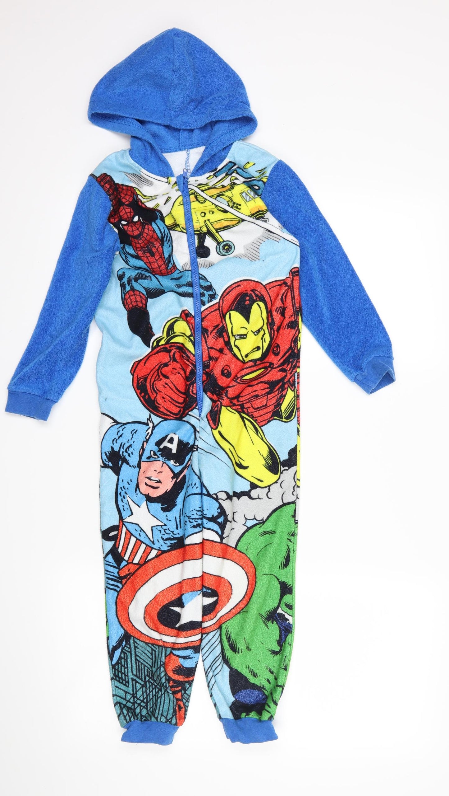 George Boys Blue  Fleece  One Piece Size 5-6 Years  - Marvel Avengers