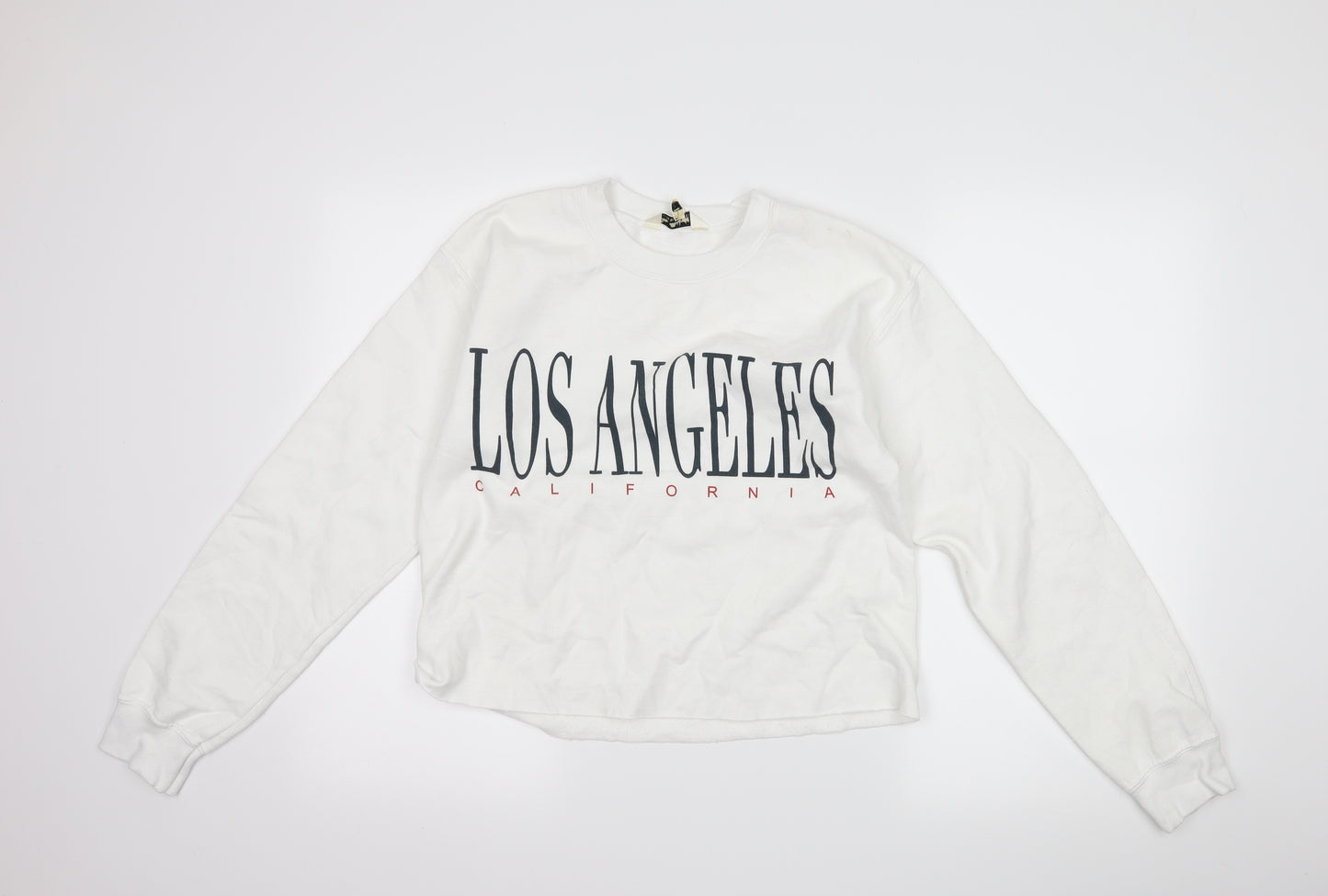 Miss Selfridge Womens White   Pullover Sweatshirt Size S  - slogan