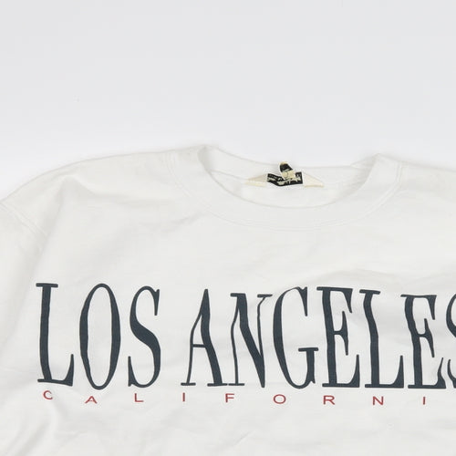 Miss Selfridge Womens White   Pullover Sweatshirt Size S  - slogan