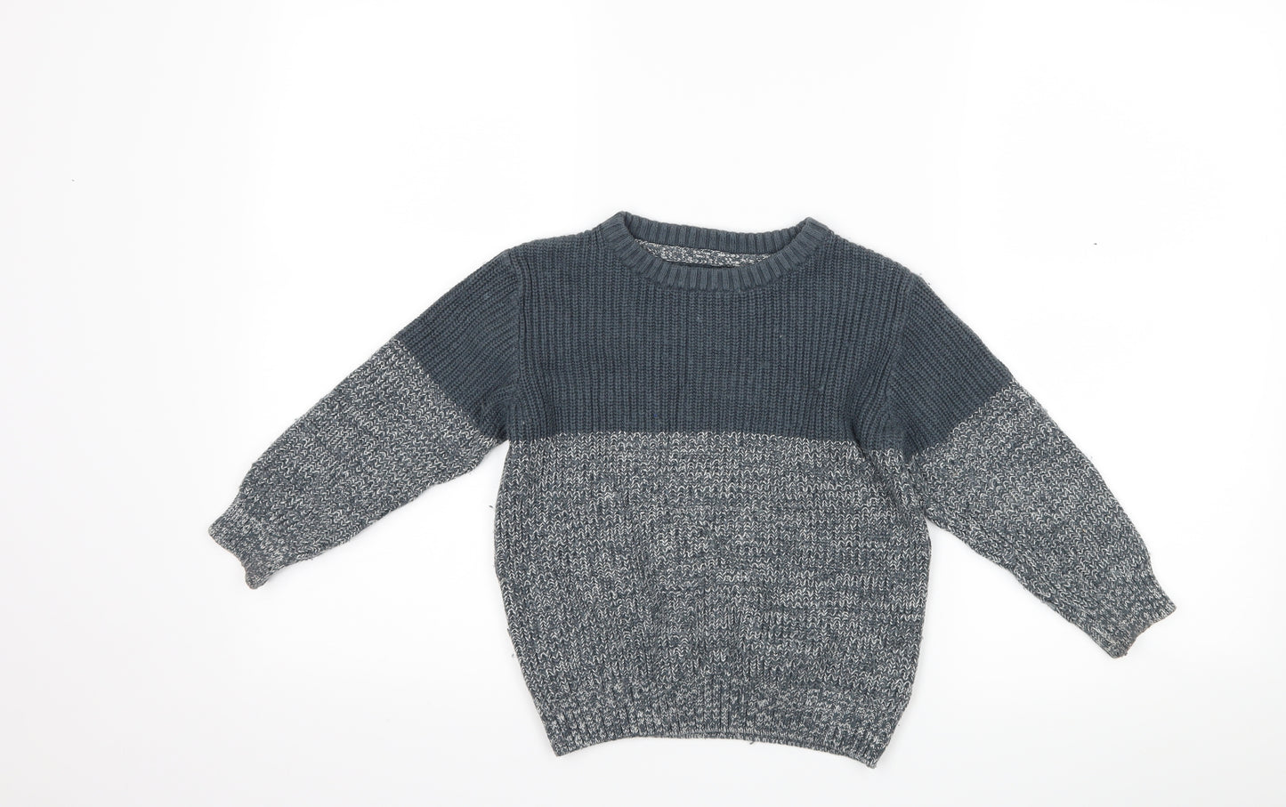 TU Boys Grey Striped  Pullover Jumper Size 2-3 Years