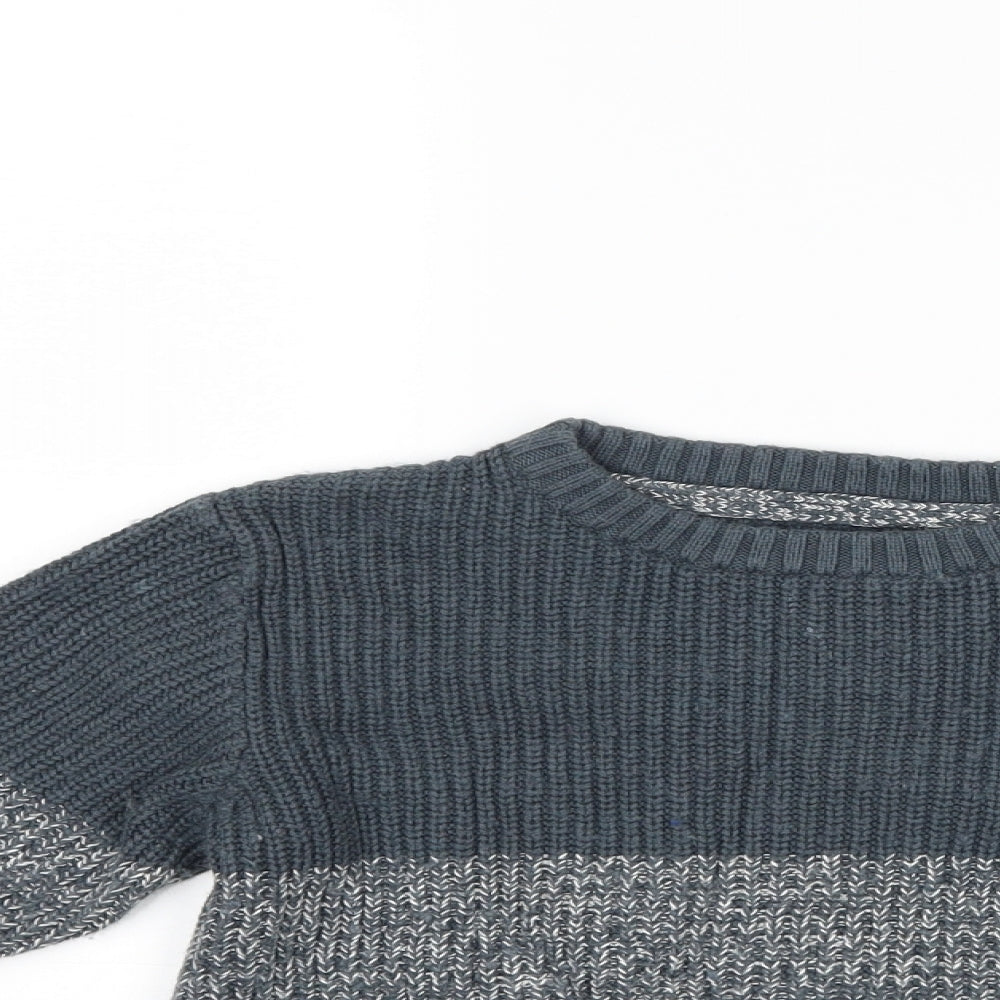 TU Boys Grey Striped  Pullover Jumper Size 2-3 Years