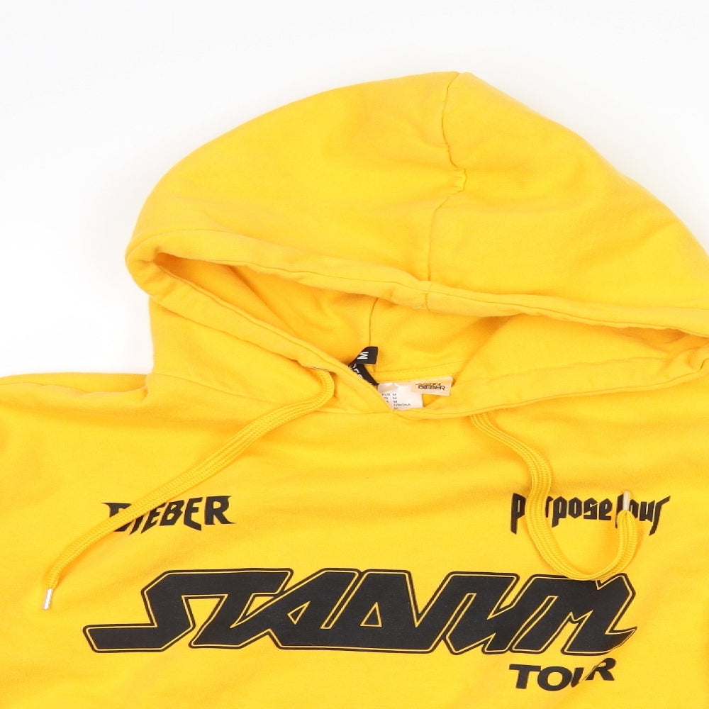 H&M Womens Orange   Pullover Hoodie Size M  - Justin Beiber Tour