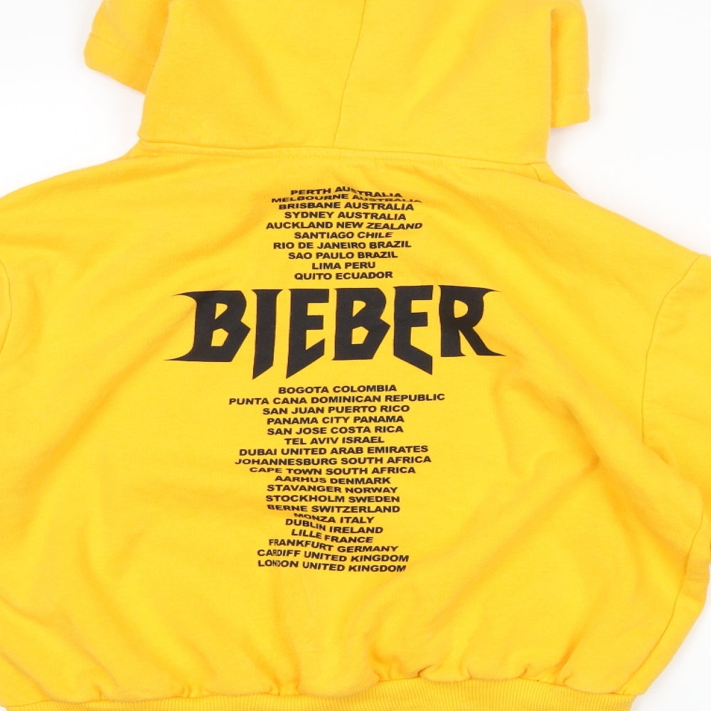 H&M Womens Orange   Pullover Hoodie Size M  - Justin Beiber Tour