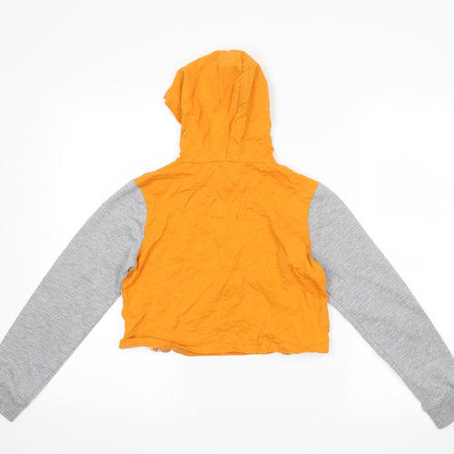 Select Girls Orange   Pullover Hoodie Size 12-13 Years  - slogan