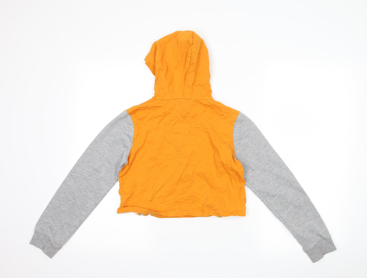 Select Girls Orange   Pullover Hoodie Size 12-13 Years  - slogan