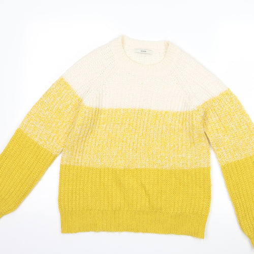 George Womens Yellow Striped  Pullover Jumper Size S
