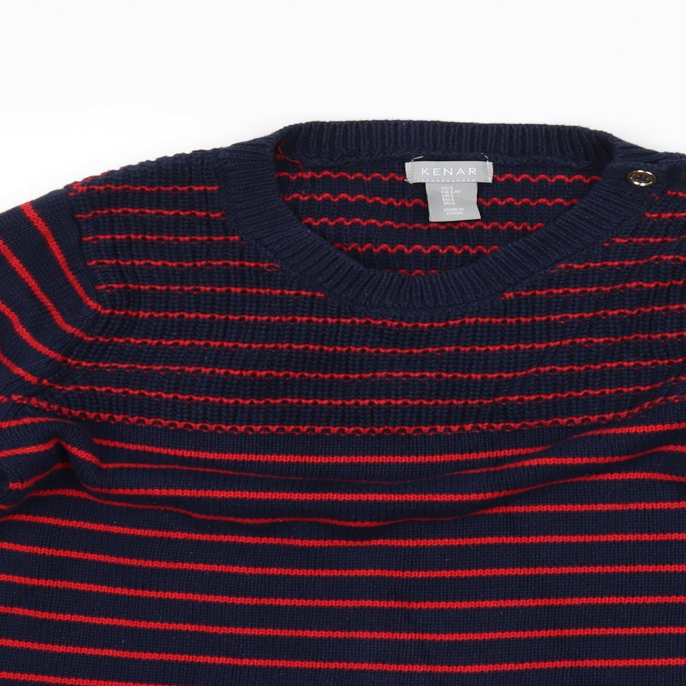 Kenar Womens Blue Striped  Pullover Jumper Size L