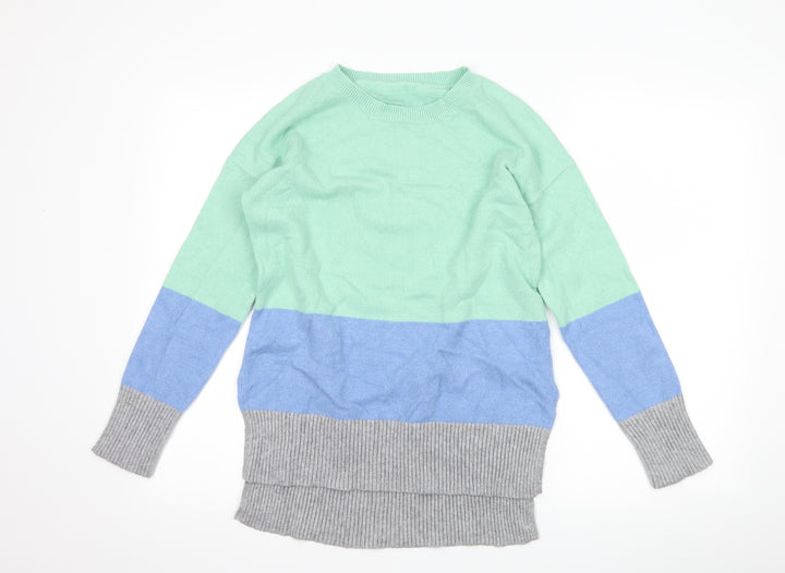 Oasis Womens Blue Striped Pullover Jumper Size XS