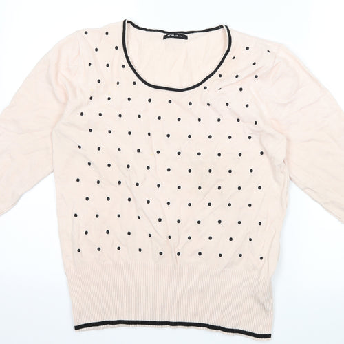Roman Womens Pink Polka Dot  Pullover Jumper Size 14