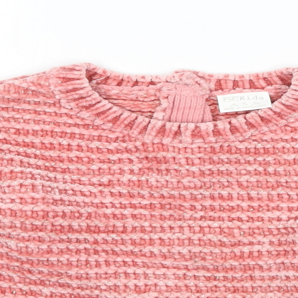 F&F Girls Pink   Pullover Jumper Size 18-24 Months