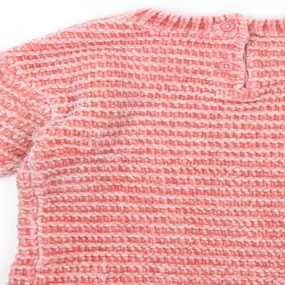 F&F Girls Pink   Pullover Jumper Size 18-24 Months