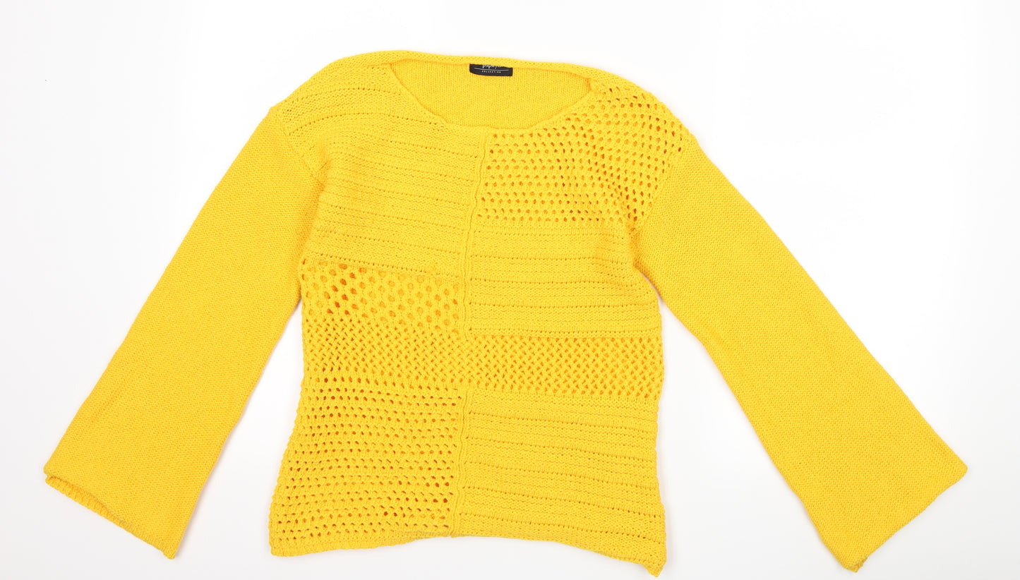 Papaya Womens Yellow   Pullover Jumper Size S