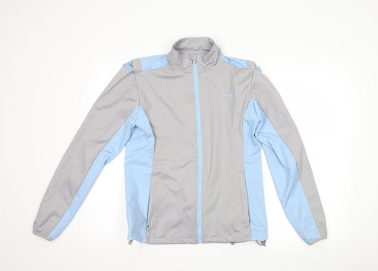 Front view of Slazenger women’s grey jacket, size UK 10