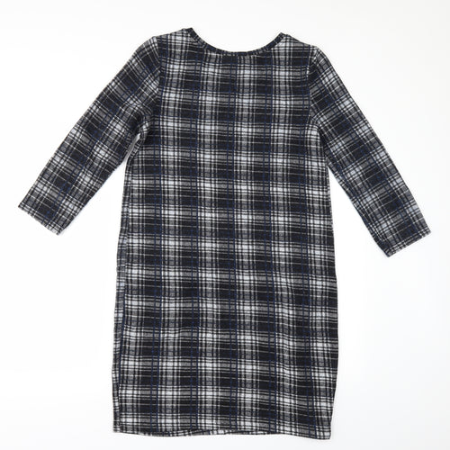 TUE Womens Grey Check  Jumper Dress  Size 10
