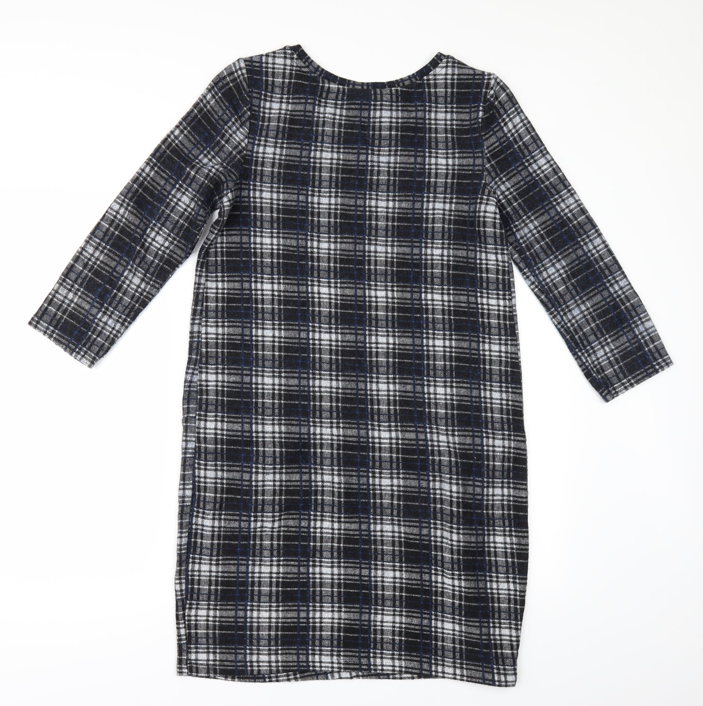 TUE Womens Grey Check  Jumper Dress  Size 10