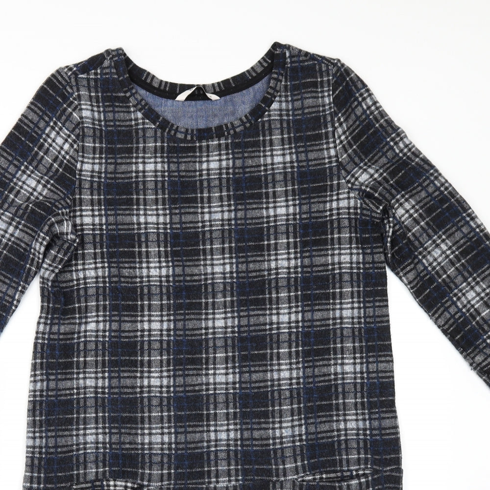 TUE Womens Grey Check  Jumper Dress  Size 10